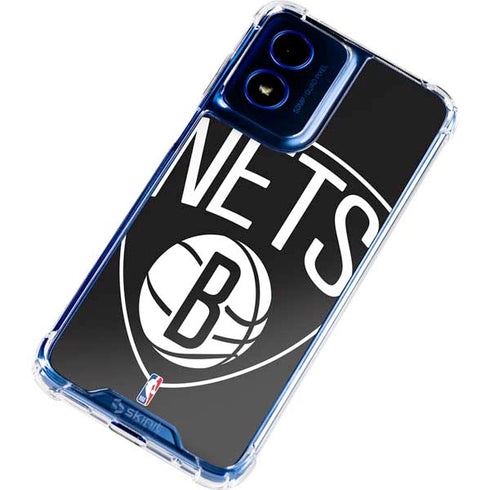NBA Brooklyn Nets Large Logo Moto G 5G (2024) Clear Case